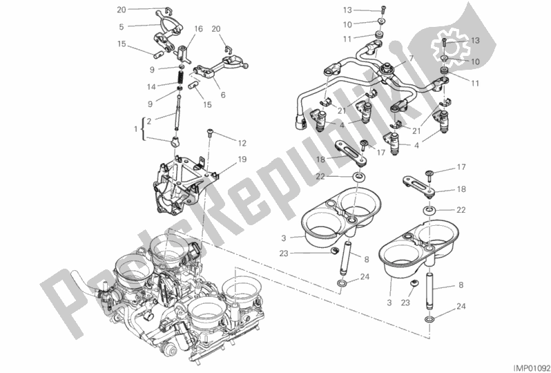 All parts for the 36b - Throttle Body of the Ducati Superbike Panigale V4 Speciale 1100 2018